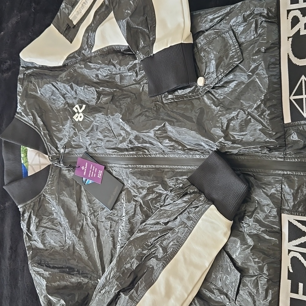 Men's Black and White Bomber Jacket